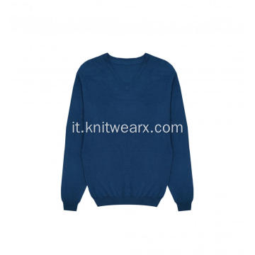 Pullover con scollo a V anti-pilling leggero lavorato a maglia da uomo